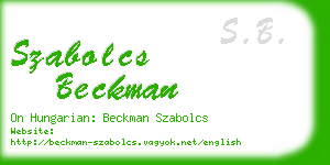 szabolcs beckman business card